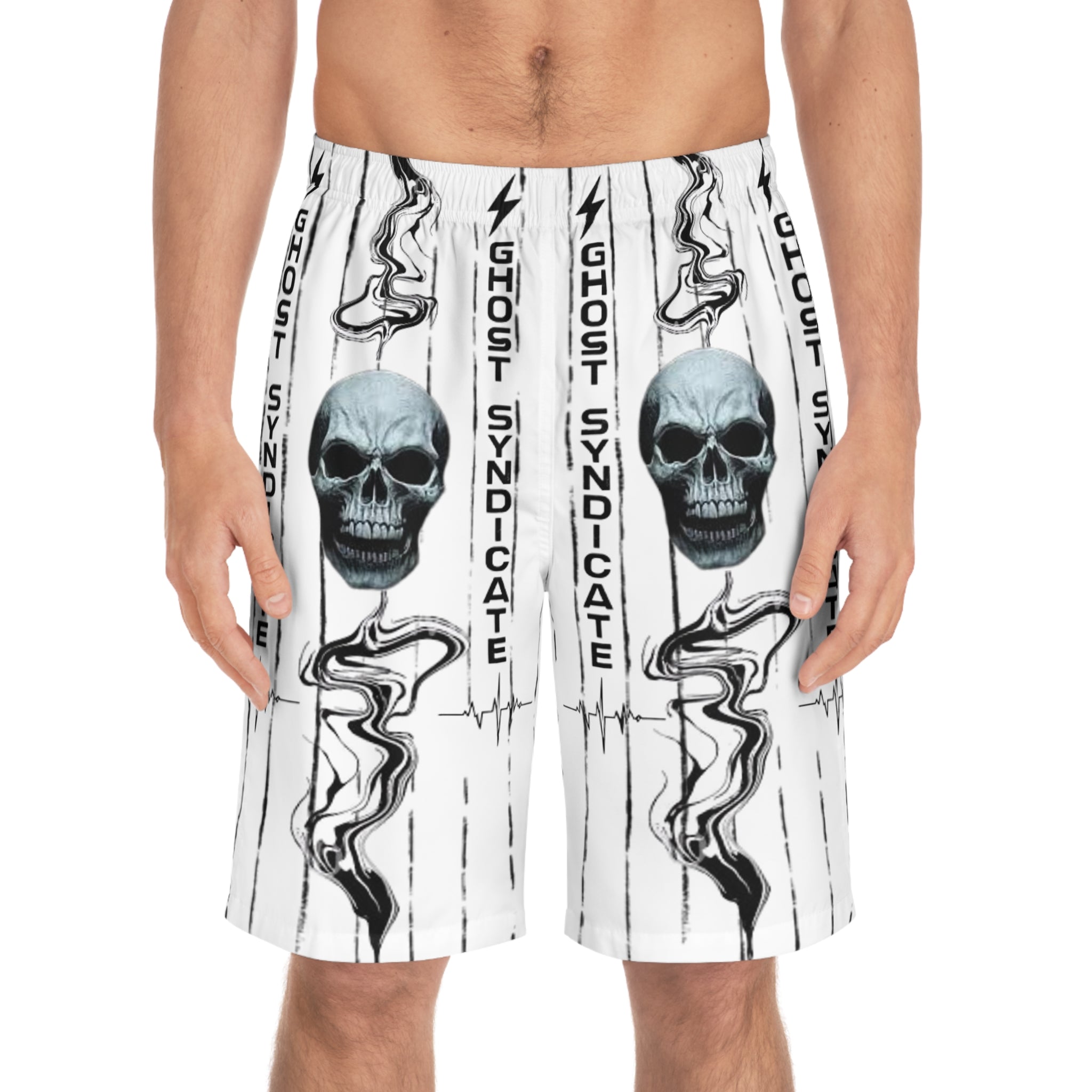 Skull Stripe Board Shorts — Ghost Syndicate