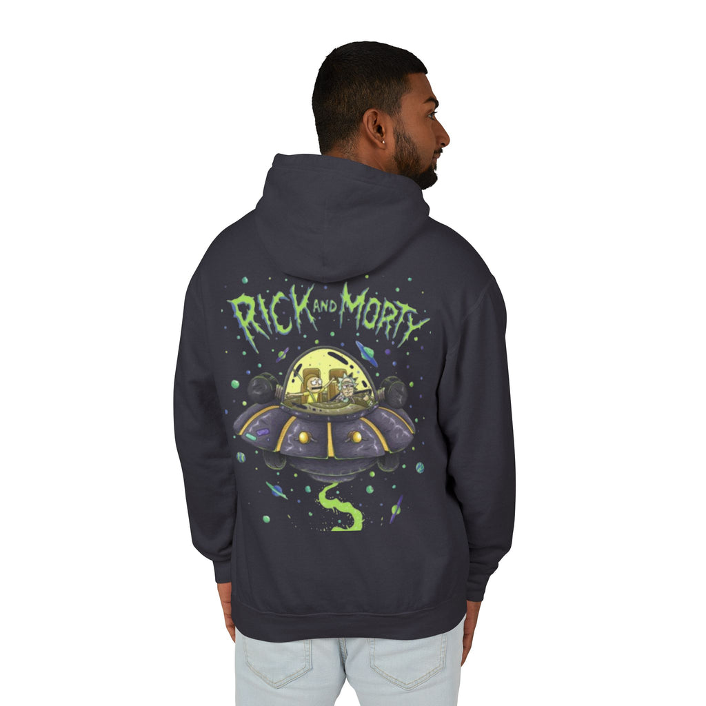 Rick and Morty Graphic Hoodie — Portal & UFO Sci‑Fi Pullover