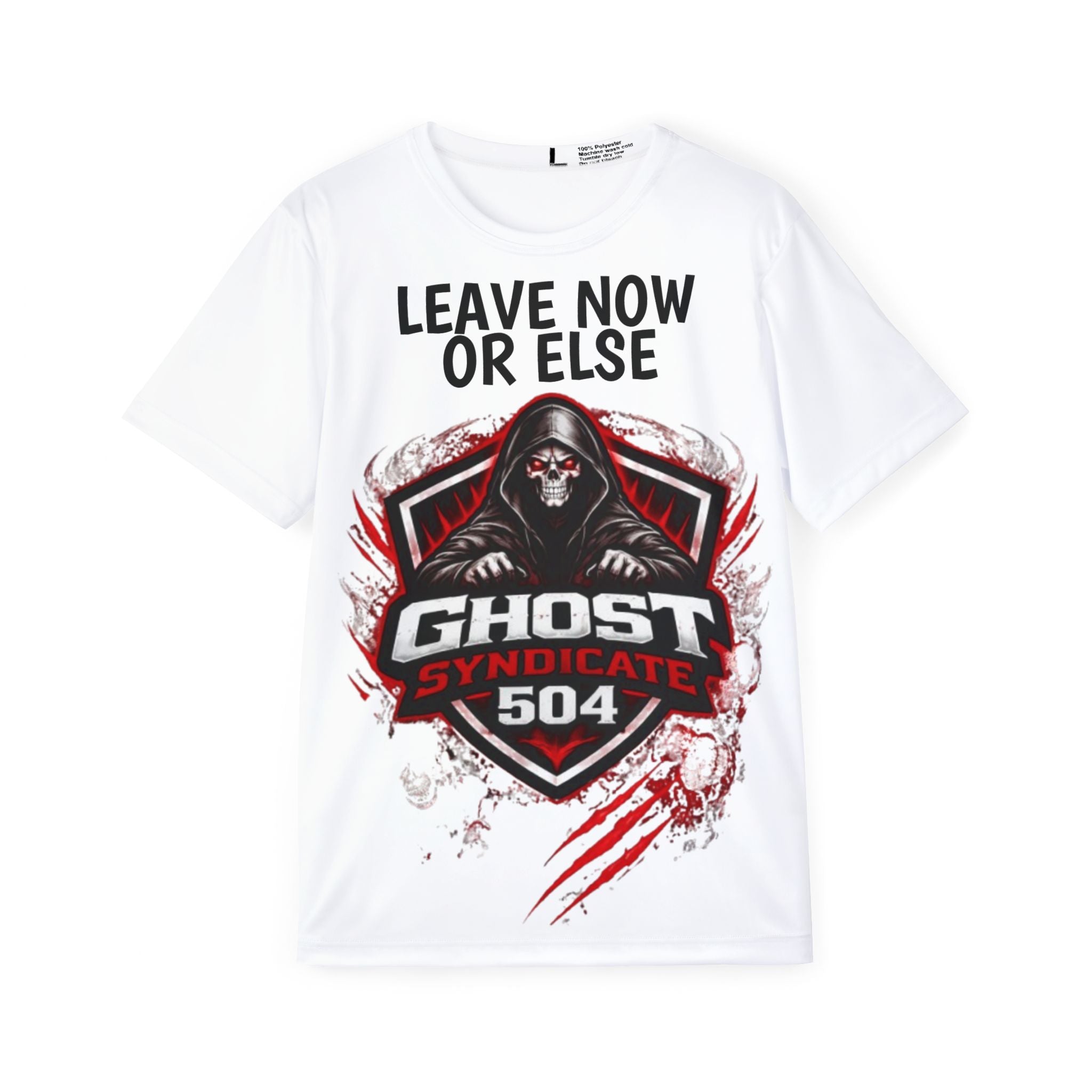 Ghost Syndicate 504 Men's Sports Jersey - 'Leave Now or Else' Graphic
